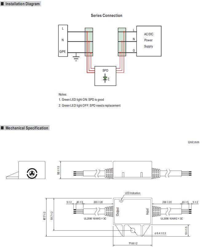 Meanwell SPD-20HP price and specs 20kA High Performance Surge Protection Device SPD-20HP-277S SPD-20HP-480S IP66 YCICT