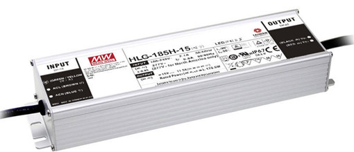 Meanwell HLG-185H-15 Mechanical Diagram HLG-185H-15 price and specs HLG-185H-15A HLG-185H-15B HLG-185H-15AB HLG-185H-15D YCICT