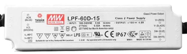 Meanwell LPF-60D-15 Price and datasheet Constant Current Mode LED driver LPF-60D-12/15/20/24/30/36/42/48/54 60W YCICT	