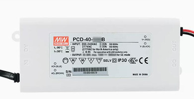 Meanwell PCD-40-700B price and specs 40W Single Output AC LED Supply PCD-40-350B/500B/700B/1050B/1400B/1750B IP42 YCICT