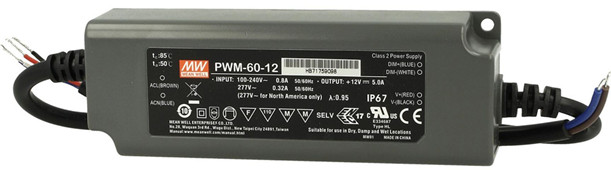 Meanwell PWM-60-12 Price and Specs 60W Constant Voltage PWM Output LED Driver PWM-60-12/24/36/48 with PFC and IP67 YCICT