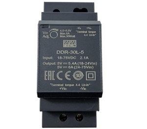 Meanwell DDR-30L-5 price and specs 30w DIN Rail type DC-DC Converter DDR-30L DDR-30L-12 DDR-30L-15 DDR-30L-24 2SU YCICT