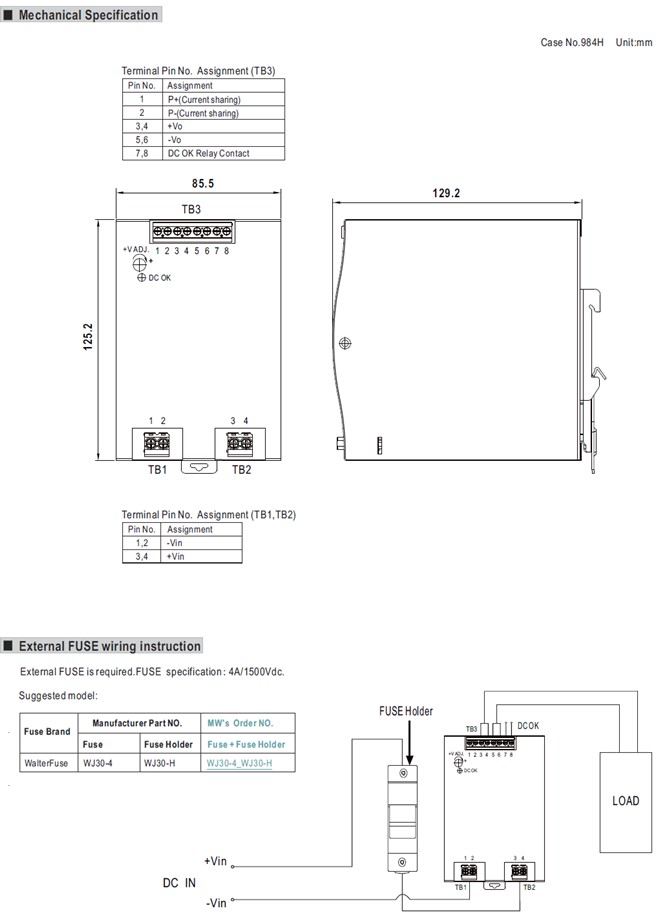 Meanwell DDRH-240-48 price and datasheet 240W 250~1500Vdc Input DIN Rail DC-DC Converter DDRH-240-12/24/32/48 YCICT