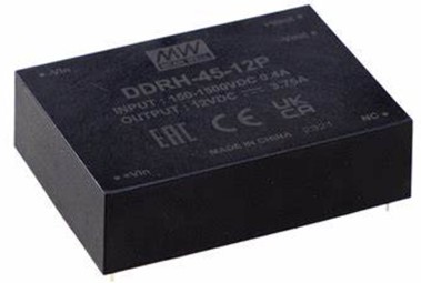 Meanwell DDRH-45-15P price and specs 45W 150~1500Vdc Input DC-DC Converter DDRH-45-12/15/24/48 type P ST DR no fan ycict