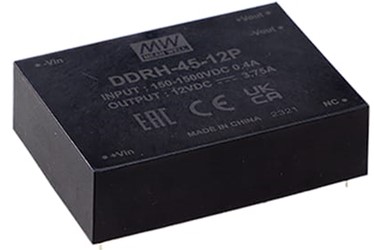 Meanwell DDRH-45-24 price and specs 45W 150~1500Vdc Input DC-DC Converter DDRH-45-12/15/24/48 Type P ST DR 24v YCICT