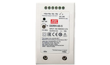 Meanwell DDRH-60-5 price and specs 60W Ultra Wide Input DIN Rail Type DC-DC Converter DDRH-60-5/12/24/48 57mm YCICT