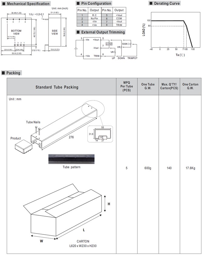 DKA30-05 Meanwell Power Supply 25~30W DC-DC Dual Output Converter DKA30A-05 DKA30B-05 DKA30C-05 DKA30 YCICT