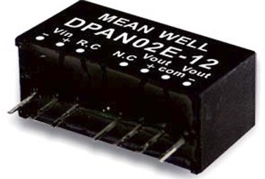 DPAN02E-12 Meanwell 2W DC-DC Converter SIP package DPAN02 DPAN02E-05 DPAN02E-15 2:1 wide input range SPAN02 YCICT