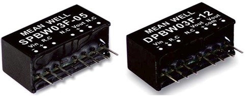 DPBW03F Meanwell power supply 3W DC-DC Regulated Converter SIP DPBW03F-05 DPBW03F-12 DPBW03F-15 dual output YCICT