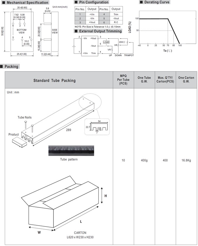 SKA20C-12 Meanwell Power Supply 20W DIP DC-DC Regulated Single Output Converter SKA20-12 SKA20A-12 SKA20B-12 SKA20 YCICT