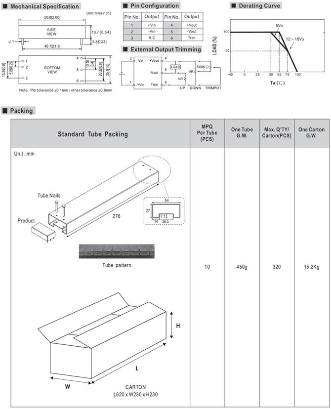 SKM50-12 Meanwell Power Supply 50W 12V DIP DC-DC Regulated Single Output Converter SKM50B-12 SKM50C-12 SKM50 YCICT