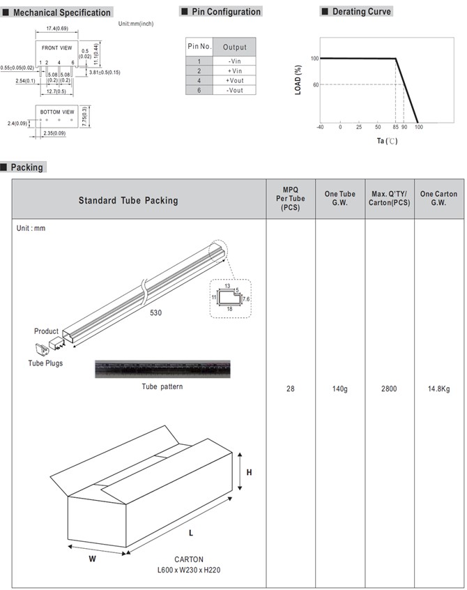 SPA01B-15 Meanwell DC-DC Converter 1W Regulated Single Output SPA01-15 SPA01A-15 SPA01C-15 SIP SPA01 YCICT