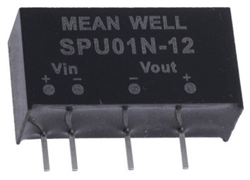 SPU01N-12 Meanwell Power Supply 1W DC-DC Converter SIP package SPU01N SPU01N-05 SPU01N-15 low cost SPU01 DPU01 YCICT