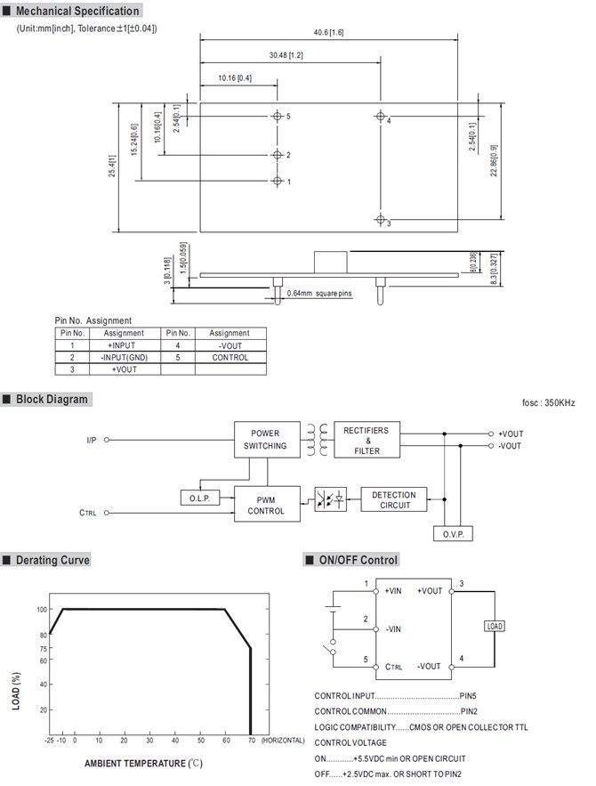 NSD05-48S Meanwell Power Supply 5W 48V DC-DC Single Output NSD05-48S3 NSD05-48S5 NSD05-48S12 NSD05-48S15 NSD05-S YCICT