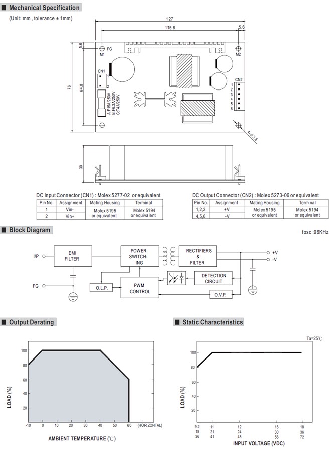 PSD-45B-05 Meanwell Power Supply 45W Single Output DC-DC Converter PSD-45-05 PSD-45A-05 PSD-45C-05 PSD series YCICT