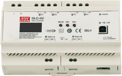 Meanwell DLC-02-KN price and specs KNX-DALI Gateway 2x240mA 2x250mA 7.68W Program via ETS5/ ETS6 47~63Hz YCICT